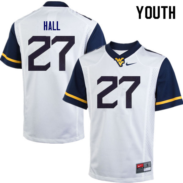NCAA Youth Kwincy Hall West Virginia Mountaineers White #27 Nike Stitched Football College Authentic Jersey UP23B55YP